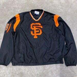 MLB GIII San Francisco Giants Pullover Windbreaker Size 2XL Black Orange